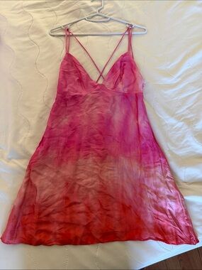 Zara Pink to Orange Ombre Satin Slip Dress